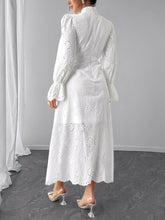 Elegant Hollow Out Cinched Waist Holiday Dress